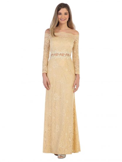3287 - Lace Off Shoulder Illusion Dress - Image 18