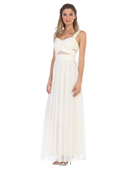 3125 | Stretch Chiffon Sheer Panel Dress - Image 14