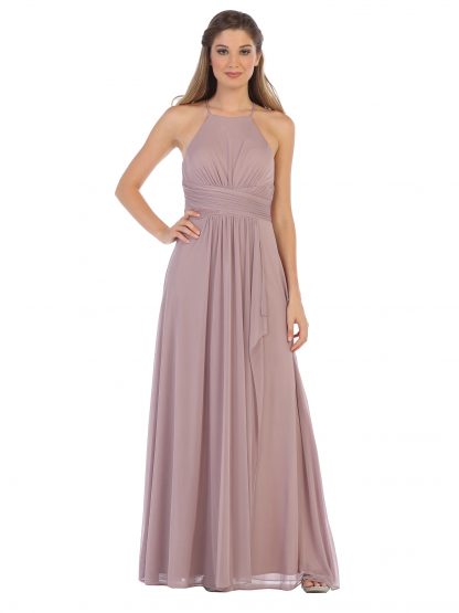 3282 - Halter Tie Back Chiffon Bridesmaid Dress - Image 11