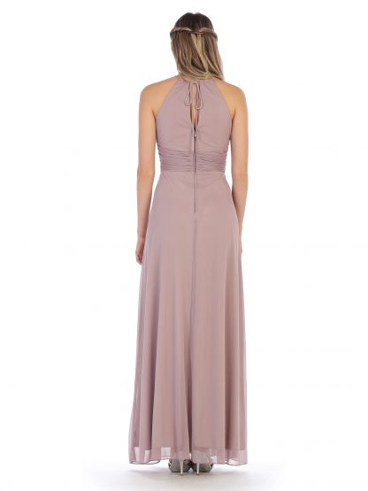 3282 - Halter Tie Back Chiffon Bridesmaid Dress - Image 12