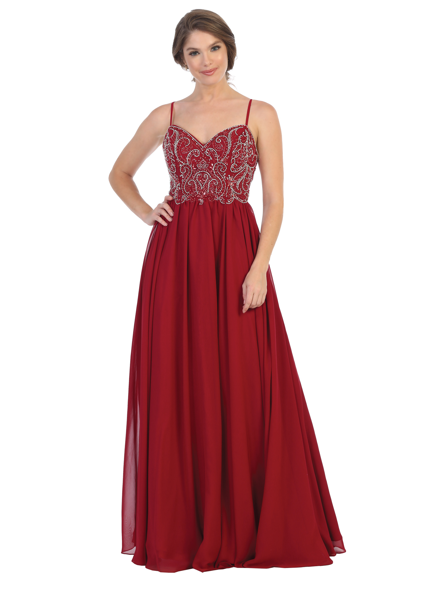 EVA & LOLA DRESS burgundy 58005-3
