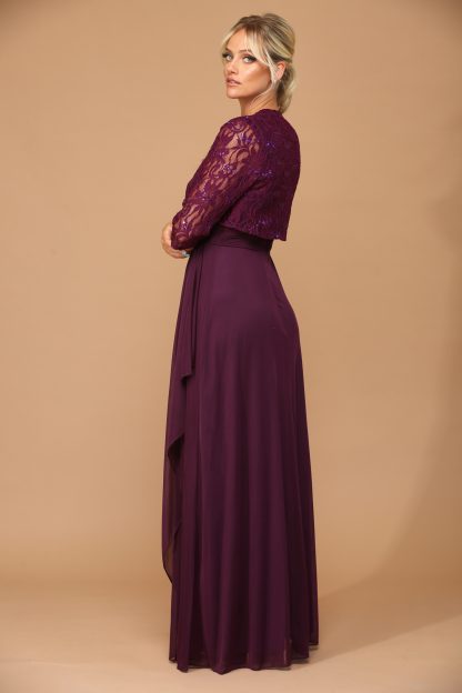 3094-1 | Mama 2pc Stretch Chiffon Set with Lace Jacket - Image 6