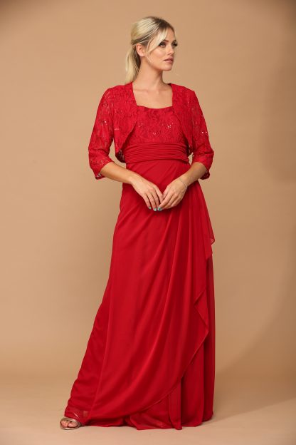 3094-1 | Mama 2pc Stretch Chiffon Set with Lace Jacket - Image 7