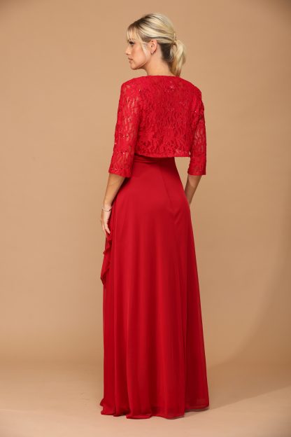 3094-1 | Mama 2pc Stretch Chiffon Set with Lace Jacket - Image 8