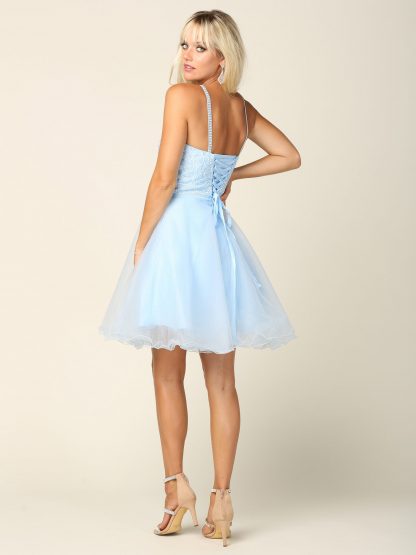 5210 - Tulle Embroidered Dress W Corset Back - Image 7