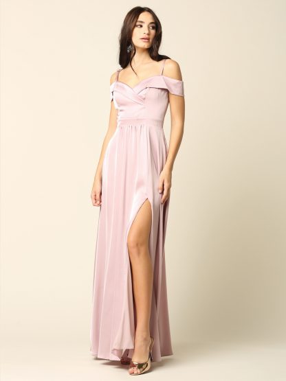 3355 - Off Shoulder A-Line Gown with Slit - Image 12