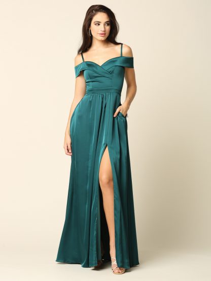 3355 - Off Shoulder A-Line Gown with Slit - Image 11