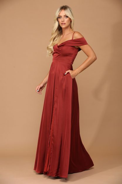 3355 - Off Shoulder A-Line Gown with Slit - Image 14
