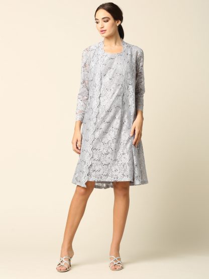 3365 - 2PC Mama Mini Lace Set with Long Jacket