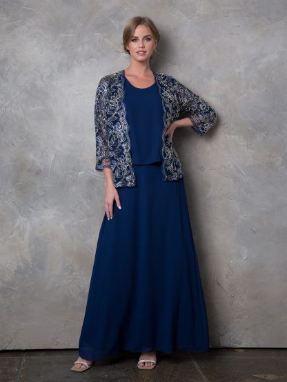 3369 - 3-PC Pebble GGT Skirt & Tank Set with Lace Embroidery Jacket - Image 2