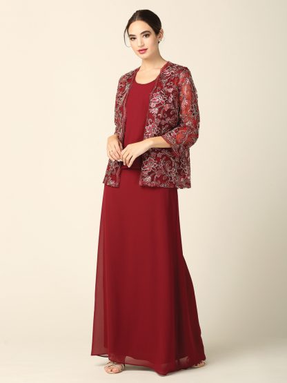 3369 - 3-PC Pebble GGT Skirt & Tank Set with Lace Embroidery Jacket - Image 6