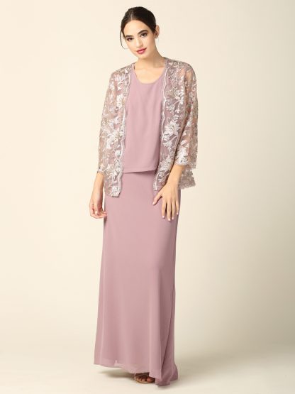 3369 - 3-PC Pebble GGT Skirt & Tank Set with Lace Embroidery Jacket - Image 7