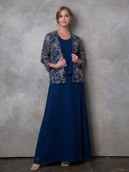 3369 - 3-PC Pebble GGT Skirt & Tank Set with Lace Embroidery Jacket