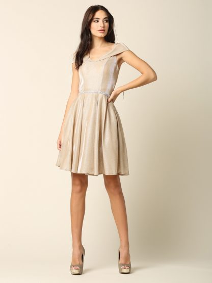 3371 - Mini Off Shoulder Glitter with Diamond Belt Attached - Image 8