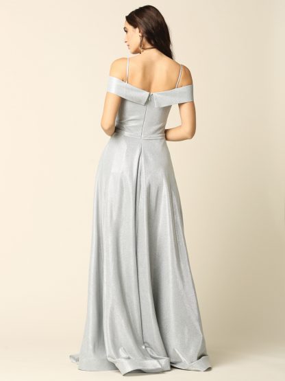 3373 - Long Glitter Off Shoulder A-Line Ball Gown - Image 13