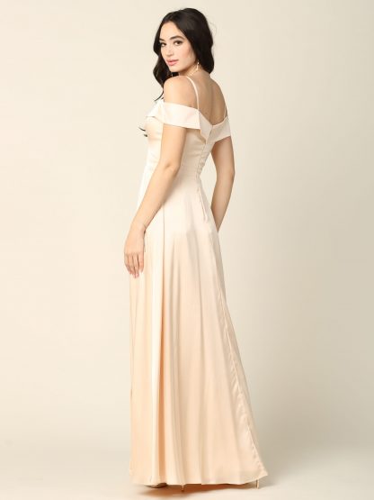 3355 - Off Shoulder A-Line Gown with Slit - Image 7