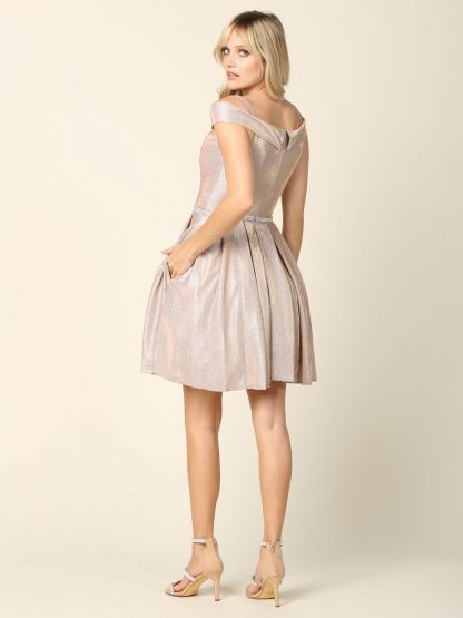 3371 - Mini Off Shoulder Glitter with Diamond Belt Attached - Image 14