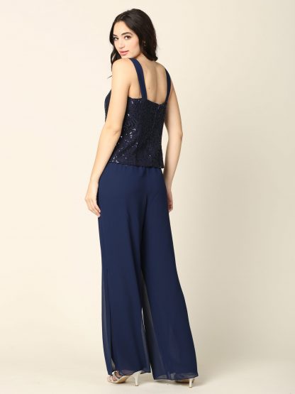 3383 - 3-PC Pebble GGT Jacket & Pants Set with Lace Sequin Tank - Image 11