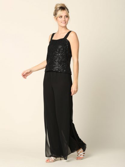 3383 - 3-PC Pebble GGT Jacket & Pants Set with Lace Sequin Tank - Image 6