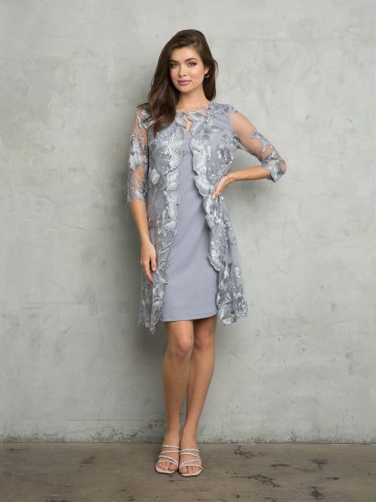 3351 - Mama Lace Dress with Attached Zip Jacket