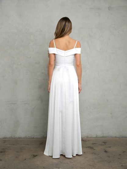 3355 - Off Shoulder A-Line Gown with Slit - Image 3