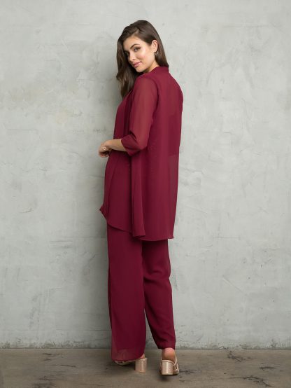 3383 - 3-PC Pebble GGT Jacket & Pants Set with Lace Sequin Tank - Image 2