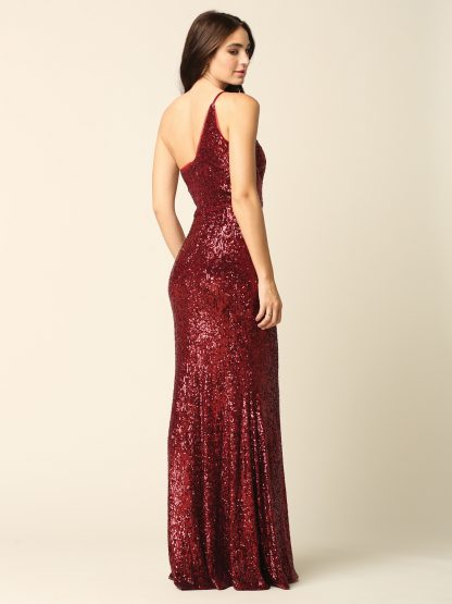 3376 - One Shoulder Sequin Gown with Slit FLASH SALE THROUGH THE END OF JUNE! $10 WHEN BUYING 10 OR MORE PIECES. - Image 20