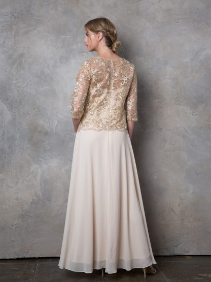 3377 - Mama 3/4 Sleeve Metallic Embroidered One Piece Dress - Image 2