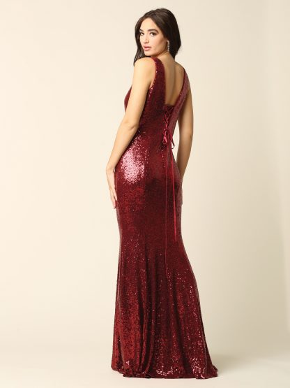 3384 - Sleeveless Sequin Gown with Corset Back FLASH SALE THROUGH THE END OF JUNE! $10 WHEN BUYING 10 OR MORE PIECES. - Image 14