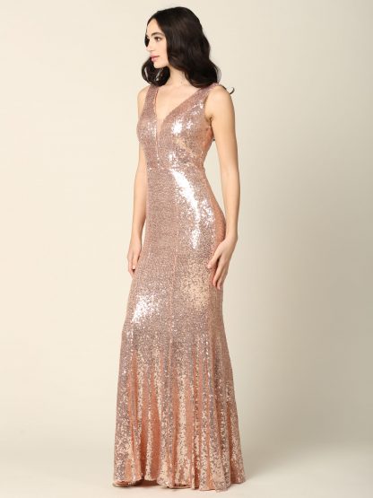 3384 - Sleeveless Sequin Gown with Corset Back FLASH SALE THROUGH THE END OF JUNE! $10 WHEN BUYING 10 OR MORE PIECES. - Image 9