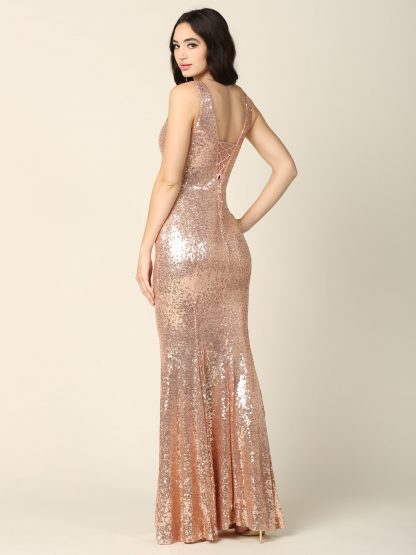 3384 - Sleeveless Sequin Gown with Corset Back FLASH SALE THROUGH THE END OF JUNE! $10 WHEN BUYING 10 OR MORE PIECES. - Image 11