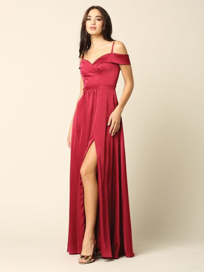 3355 - Off Shoulder A-Line Gown with Slit - Image 8
