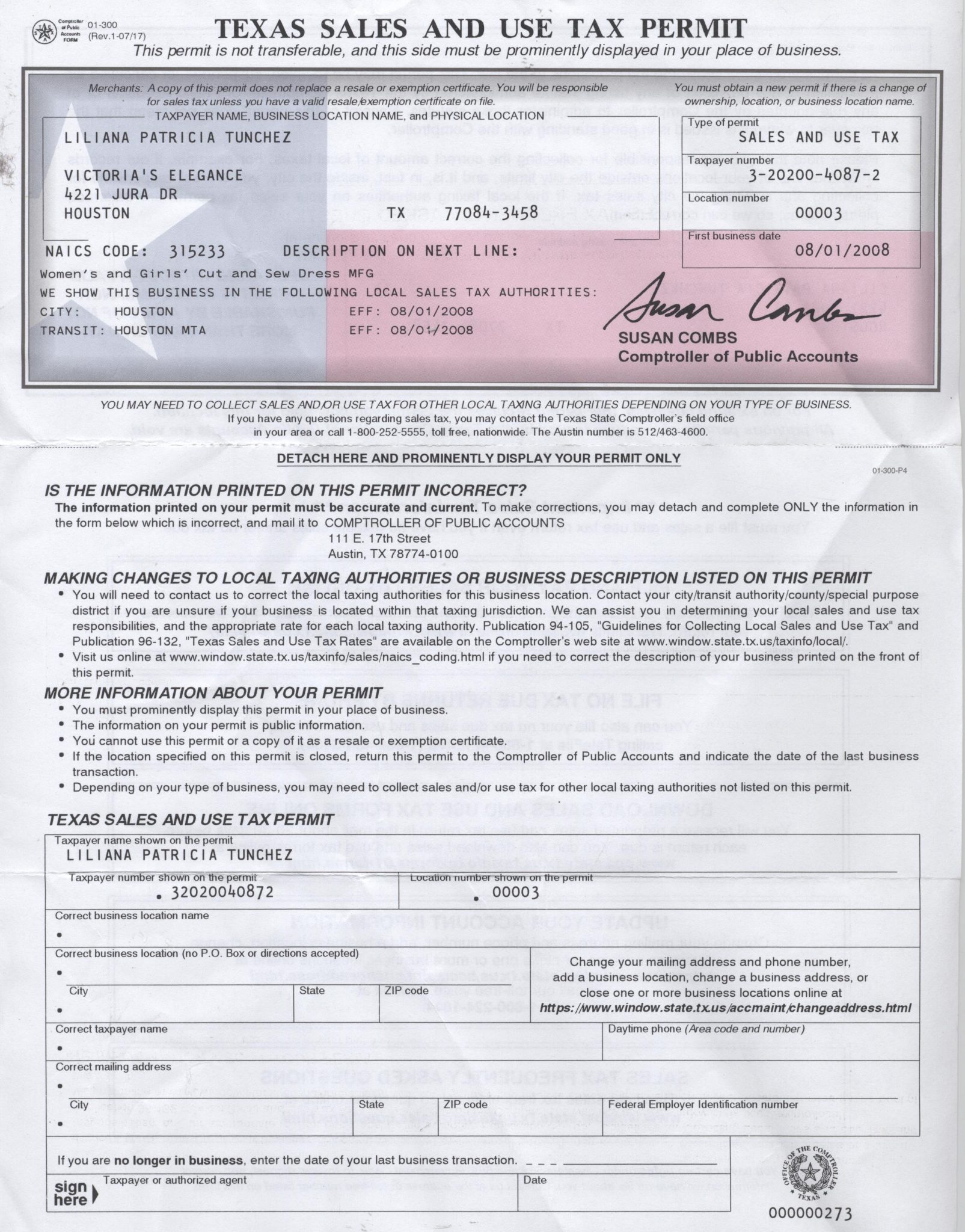 texas resale certificate