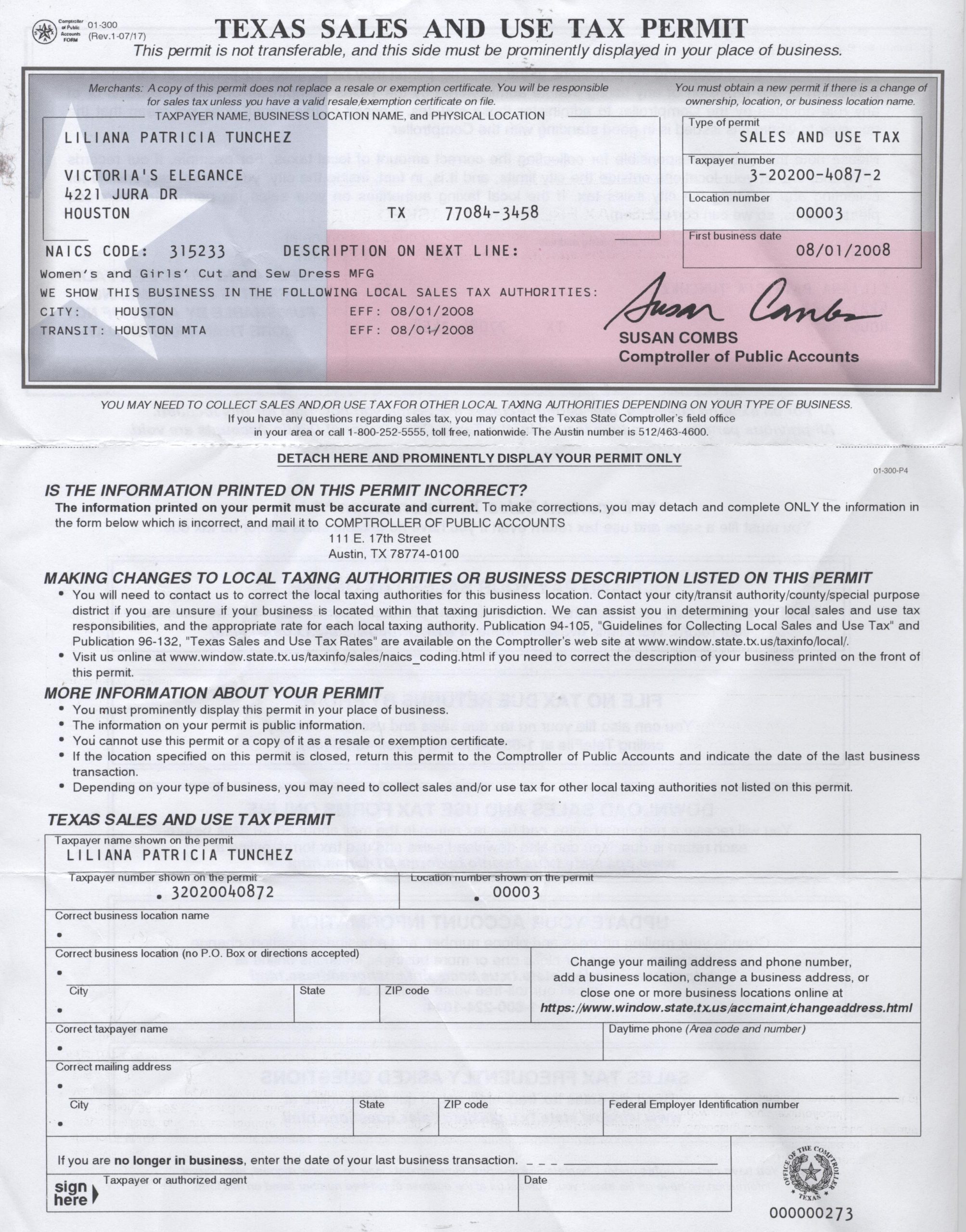 Texas Sales Tax Certificate jpg Eva USA