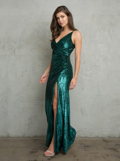 3394 - Sleeveless Fitted Sequin Gown with Side Slit and Back Zipper FLASH SALE THROUGH THE END OF JUNE! $10 WHEN BUYING 10 OR MORE PIECES.
