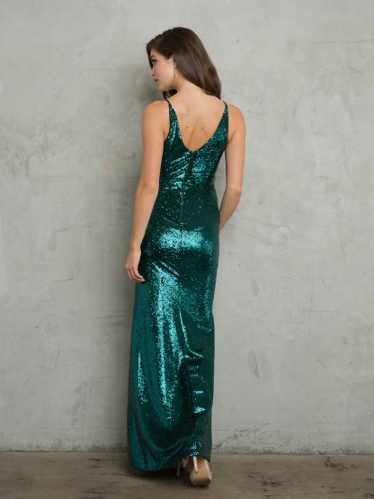 3394 - Sleeveless Fitted Sequin Gown with Side Slit and Back Zipper FLASH SALE THROUGH THE END OF JUNE! $10 WHEN BUYING 10 OR MORE PIECES. - Image 4