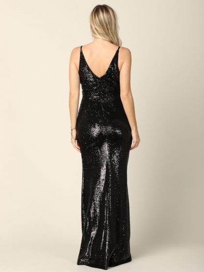 3394 - Sleeveless Fitted Sequin Gown with Side Slit and Back Zipper FLASH SALE THROUGH THE END OF JUNE! $10 WHEN BUYING 10 OR MORE PIECES. - Image 10
