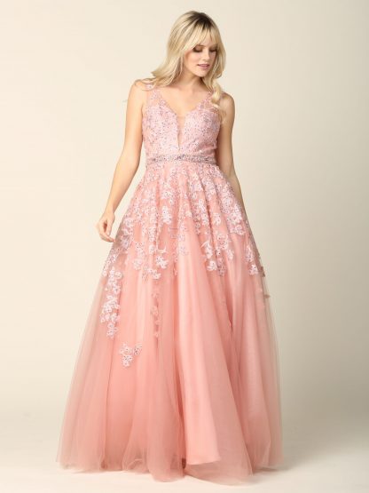 5232 - TULLE BALLGOWN WITH EMBROIDERY CORSET BACK - Image 11