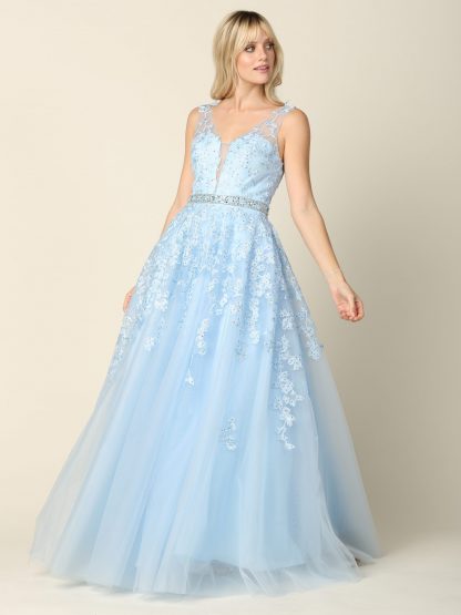 5232 - TULLE BALLGOWN WITH EMBROIDERY CORSET BACK - Image 9