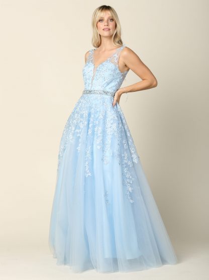 5232 - TULLE BALLGOWN WITH EMBROIDERY CORSET BACK - Image 8