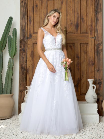 5232 - TULLE BALLGOWN WITH EMBROIDERY CORSET BACK