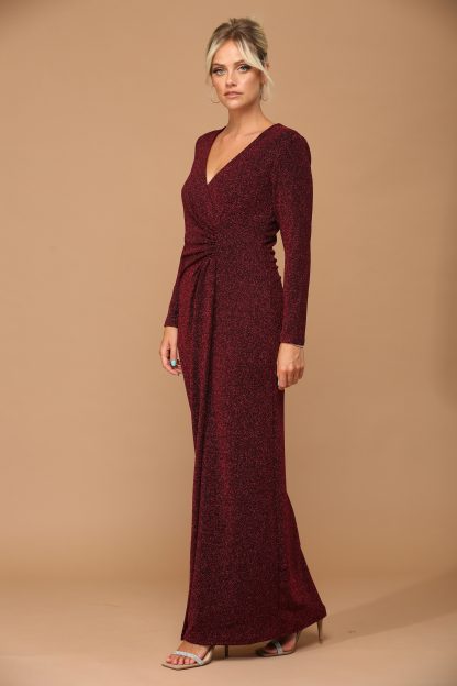 3401 - LONG SLEEVE FITTED METALLIC DRESS - Image 3