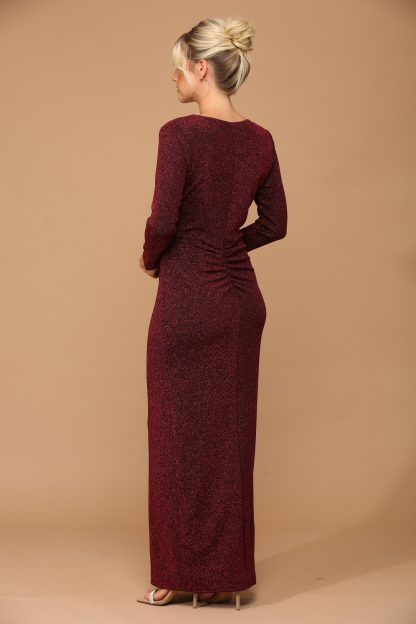 3401 - LONG SLEEVE FITTED METALLIC DRESS - Image 4