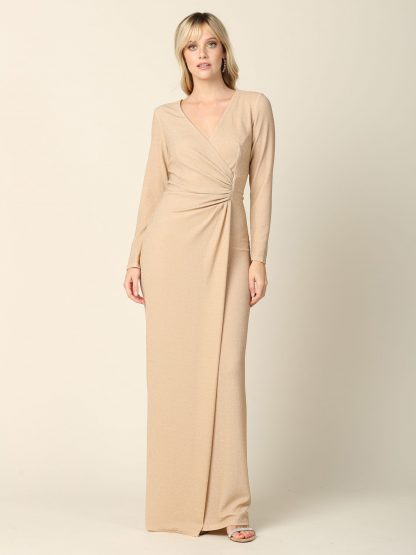 3401 - LONG SLEEVE FITTED METALLIC DRESS - Image 5