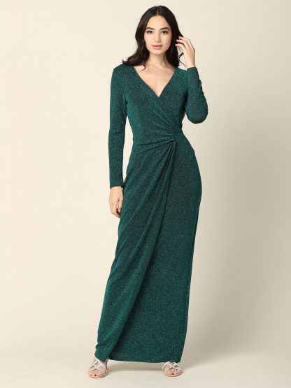3401 - LONG SLEEVE FITTED METALLIC DRESS - Image 7
