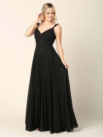 3405 - RUFFLE SLEEVE CHIFFON GOWN W FRONT SLIT - Image 17