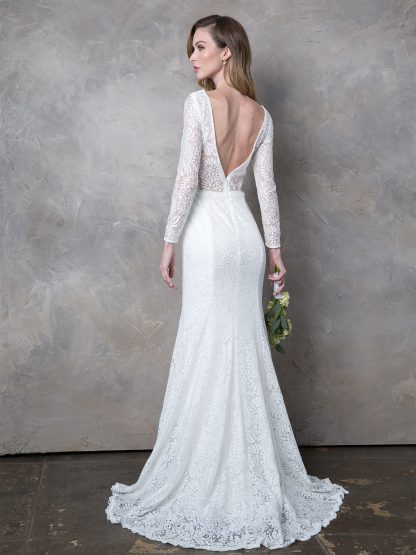 3407 - LACE FIT AND FLARE LONG SLEEVE WEDDING DRESS - Image 4