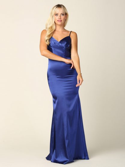 3409 - Charmeuse Spaghetti Strap Gown With Corset Back - Image 8