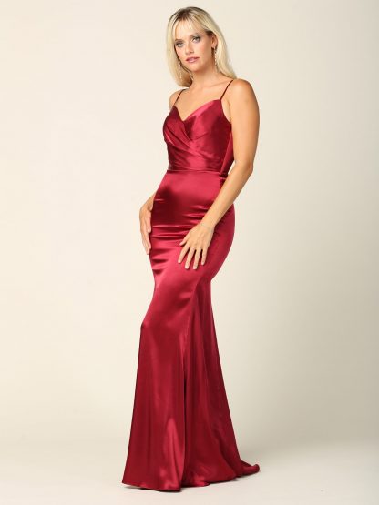 3409 - Charmeuse Spaghetti Strap Gown With Corset Back - Image 4