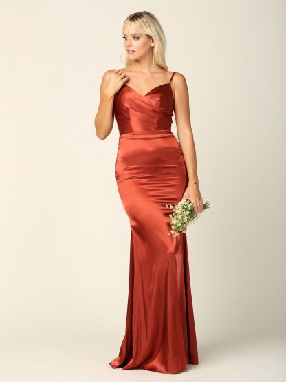3409 - Charmeuse Spaghetti Strap Gown With Corset Back - Image 13